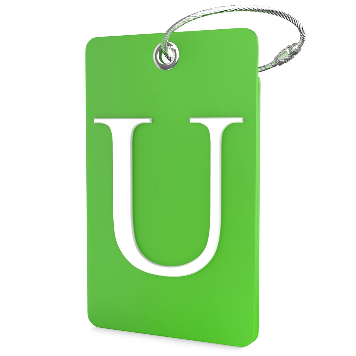 Shacke Luggage Tag for Suitcases – Initial Letter L, Bendable (Green)