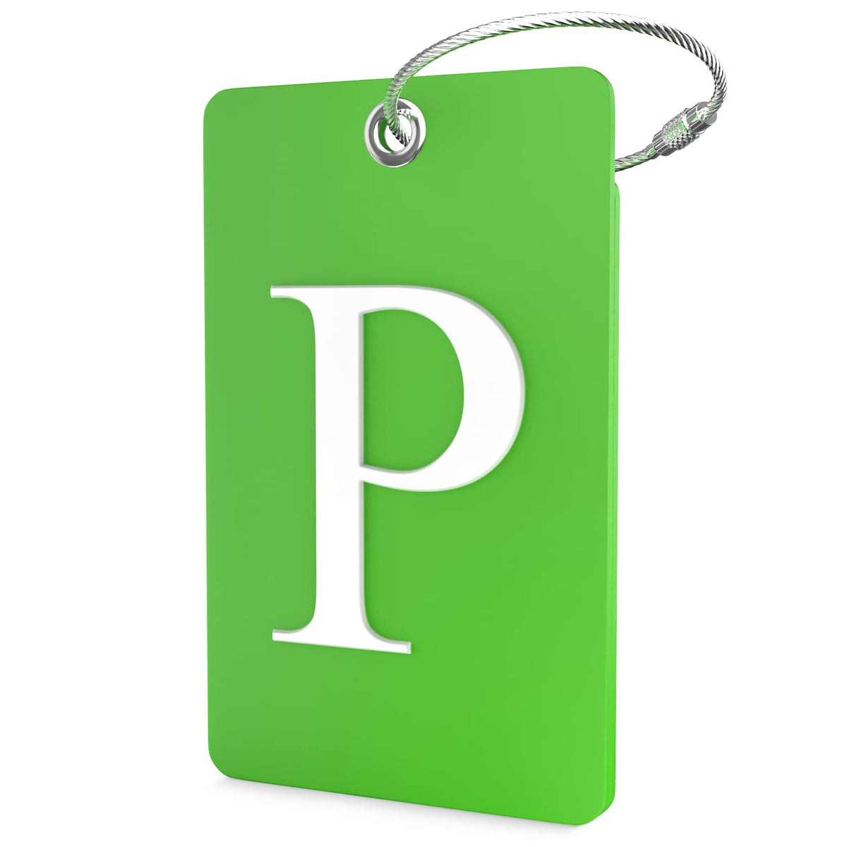 Shacke Luggage Tag for Suitcases – Initial Letter L, Bendable (Green)