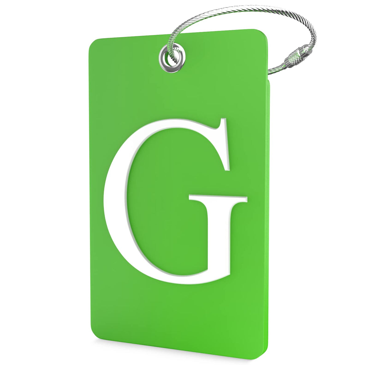 Shacke Luggage Tag for Suitcases – Initial Letter L, Bendable (Green)