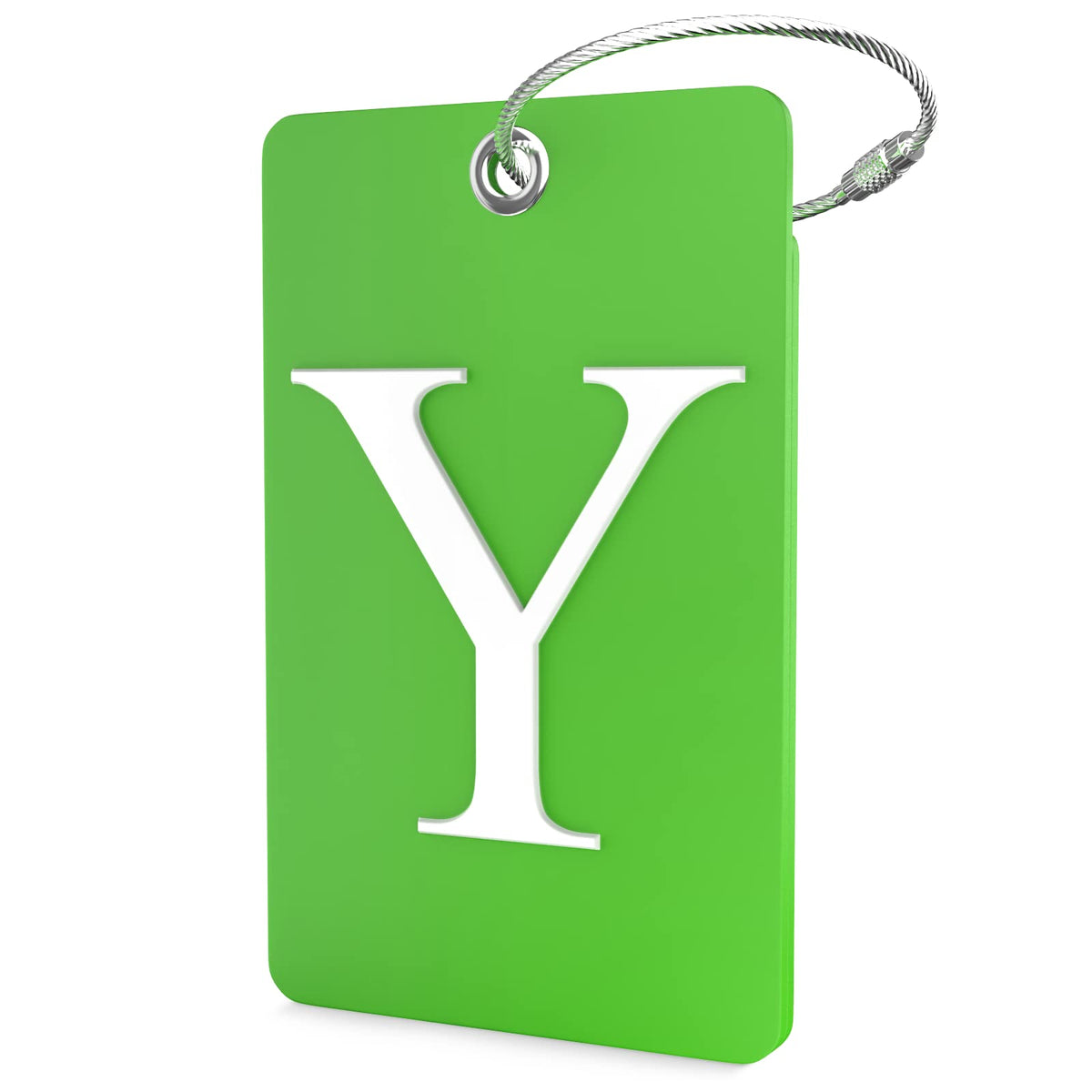 Shacke Luggage Tag for Suitcases – Initial Letter L, Bendable (Green)