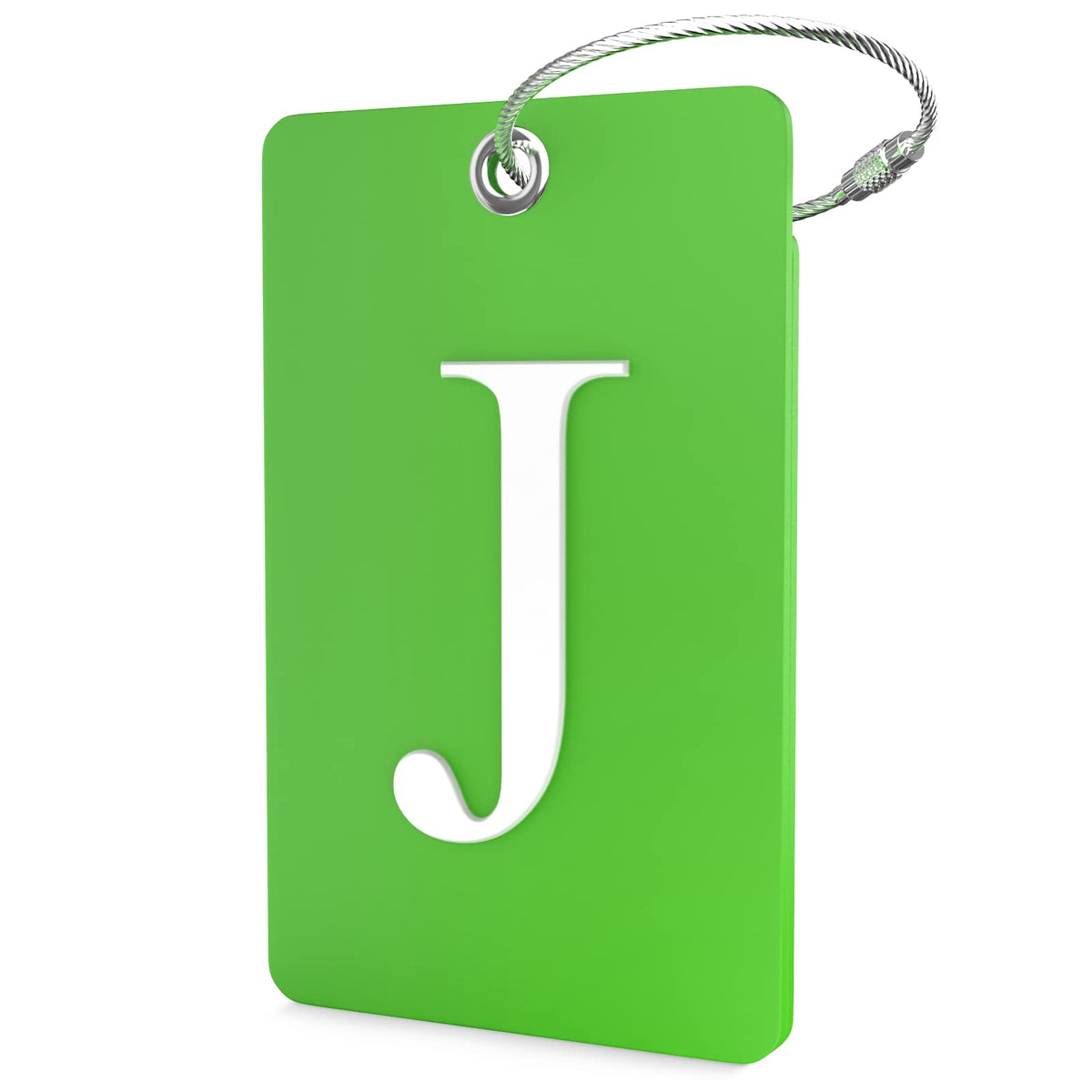 Shacke Luggage Tag for Suitcases – Initial Letter L, Bendable (Green)