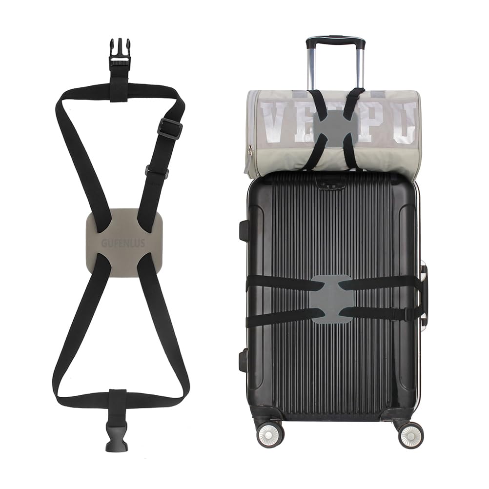 Luggage Bungee Luggage Straps for suitcases,Bag Bungee for Luggage,Adjustable Size Luggage Straps and Elastic Travel Accessories- 2 Pack (Black-2)