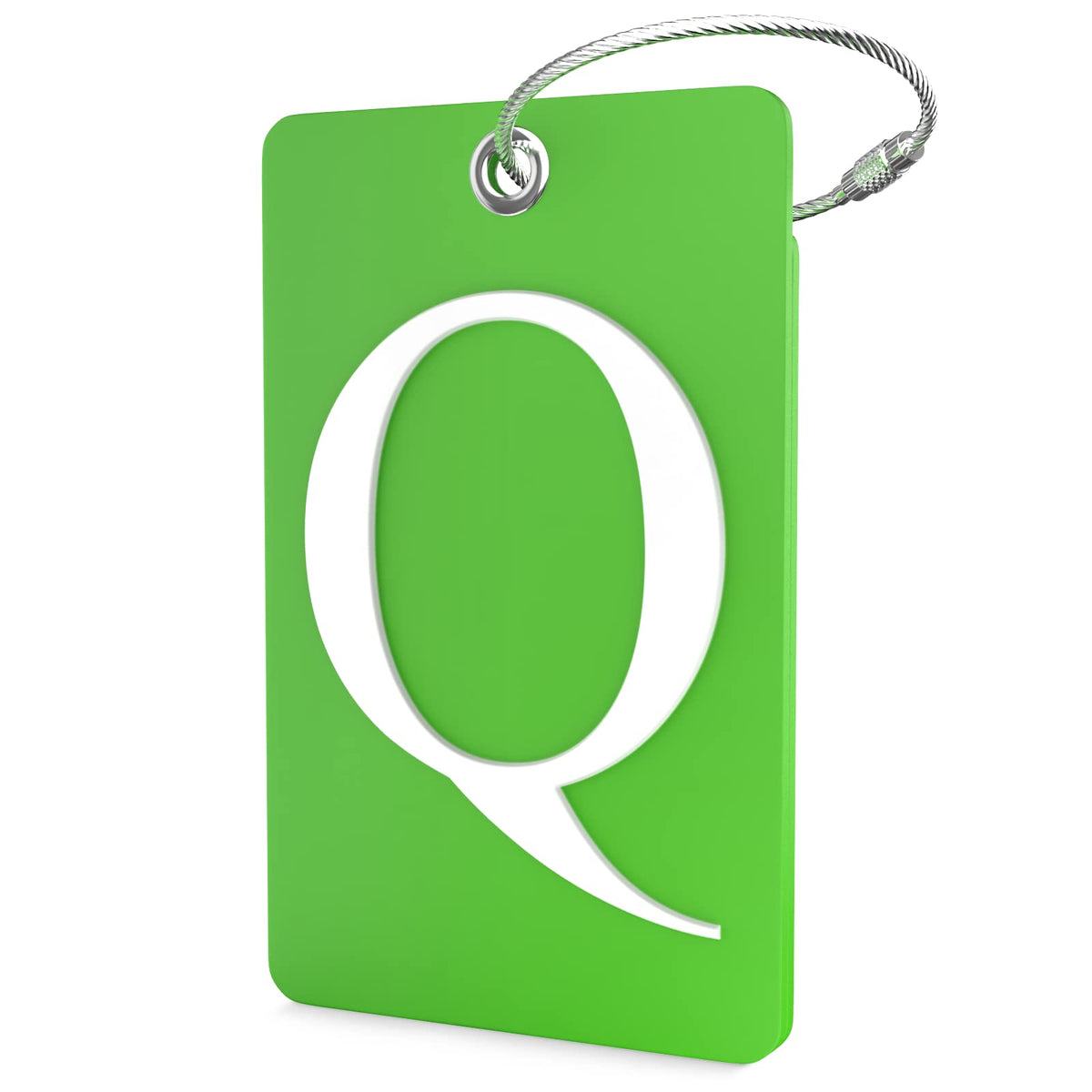 Shacke Luggage Tag for Suitcases – Initial Letter L, Bendable (Green)