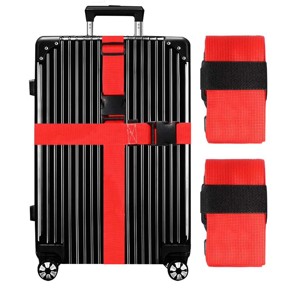 Luggage Straps for Suitcases TSA Approved-2 Pack Bright Personalized Luggage Belt Strap for Suitcase/Carry On Bag Luggage Accessories for Travel (Gradient)