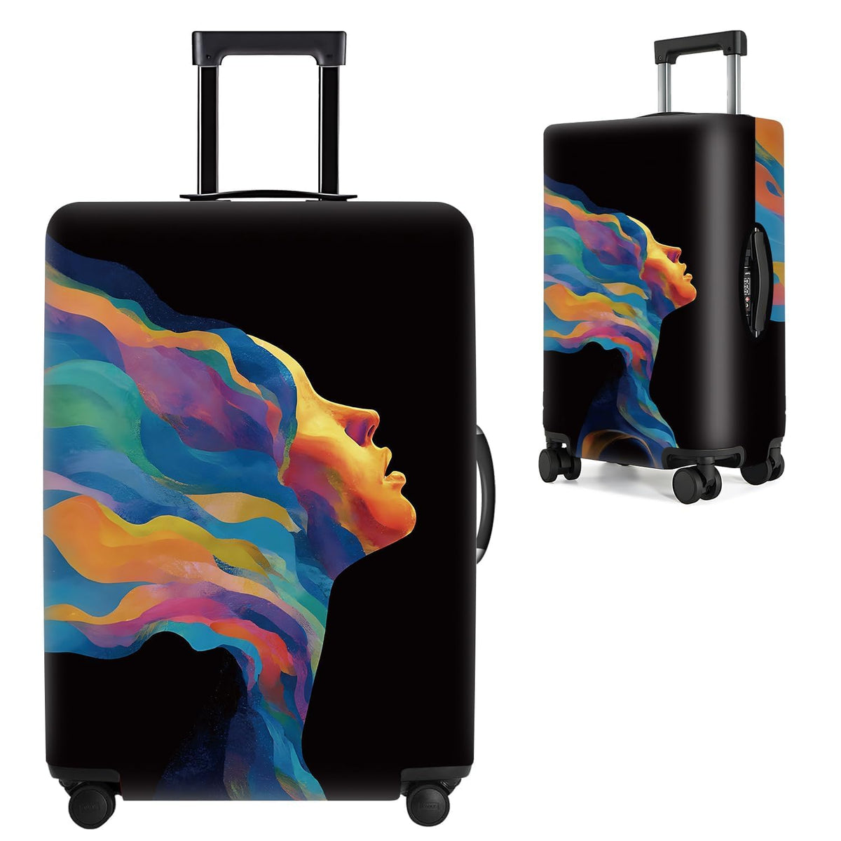 Cute Panda Luggage Cover – Bamboo Climbing Panda Suitcase Protector, Stretchable & Waterproof Travel Luggage Sleeve,M