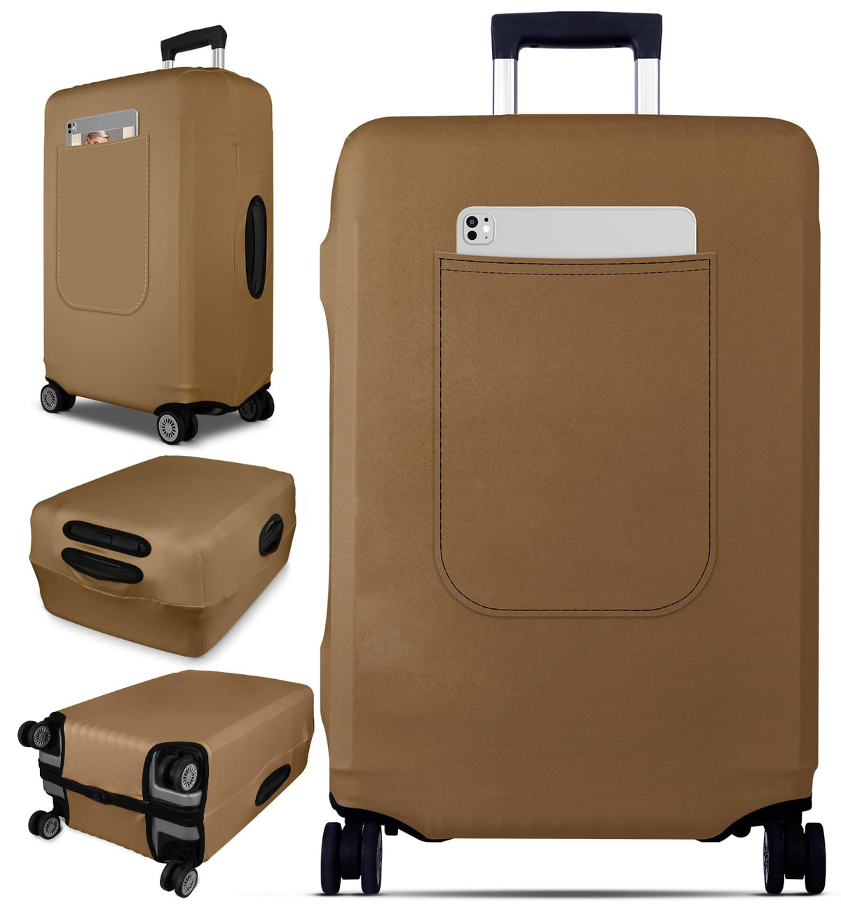 Slohif Luggage Cover for Suitcase Tsa Approved Protector - Luggage Sleeve Suit Case Cover Travel Stretch Large Baggage Case Protective Washable Fit 28-30 Inch Black