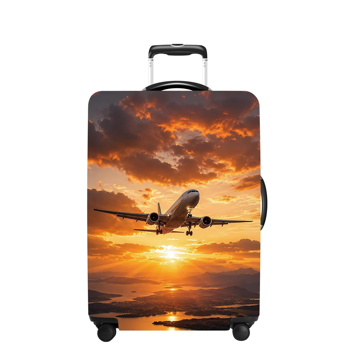 Tree Luggage Cover Washable Suitcase Cover Protector Fit 24-26 Inch Luggage Durable Travel Bag Cover with Zipper Closure M