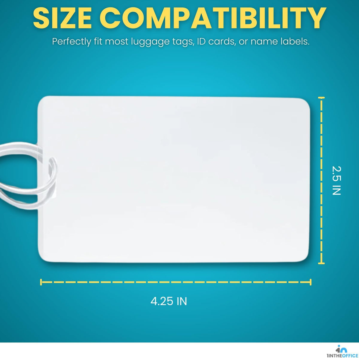 1InTheOffice Laminating Luggage Tags with Loops, Laminating Pouches 5 Mil, Luggage Tag Pouches, 2 1/2" x 4 1/4", 50 Pack