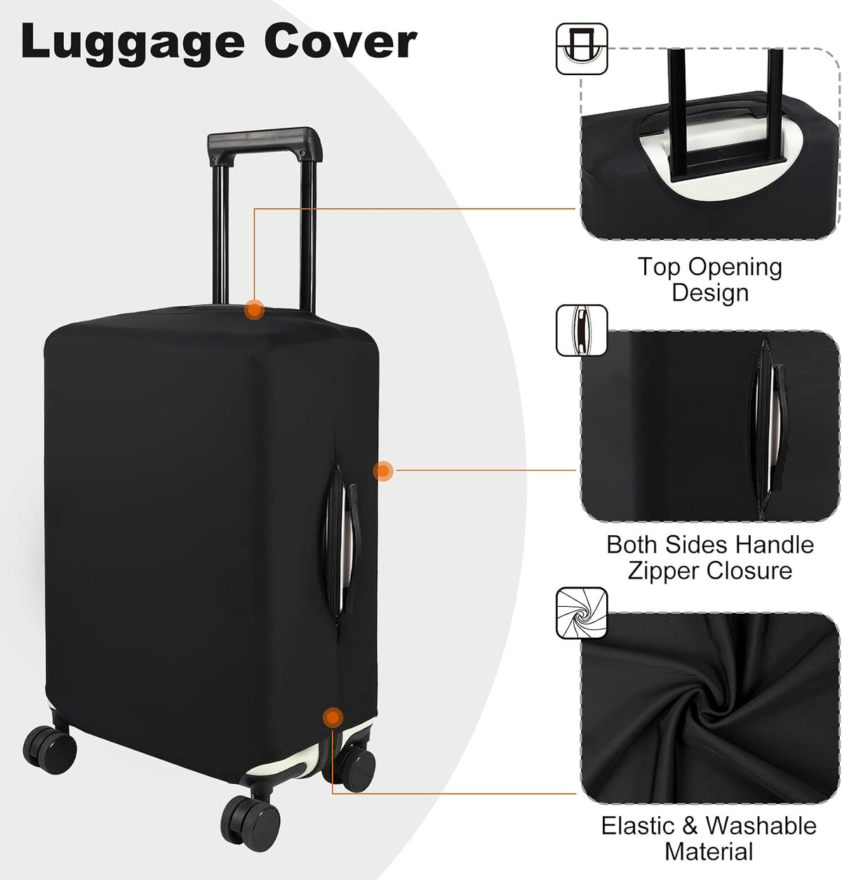 HYPER VENTURE Suitcase Cover Set 3 Pieces Fits 18-30 Inch Luggage, S/M/L