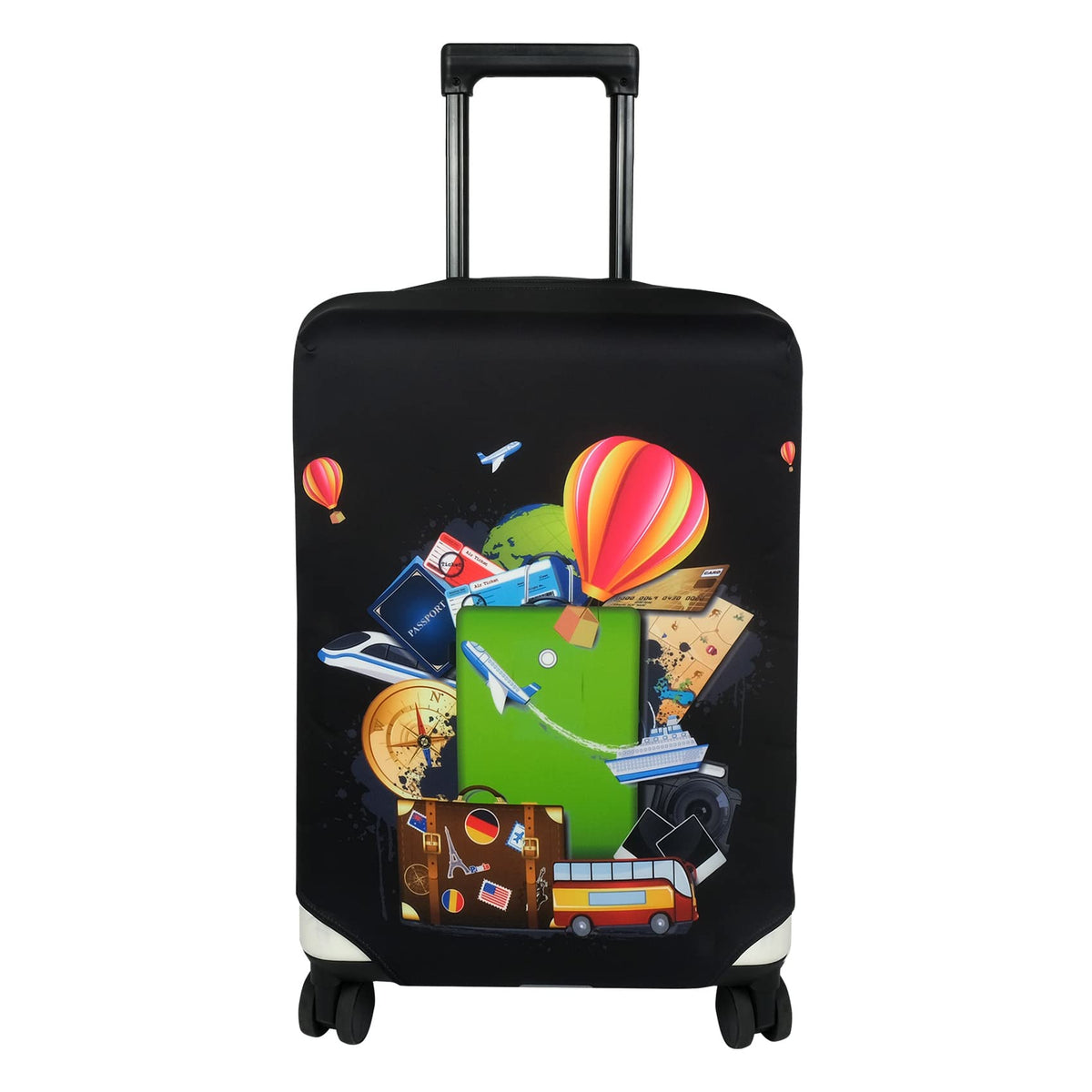 Explore Land Travel Luggage Cover Fits 23-26 inch Case (Fireworks, M)