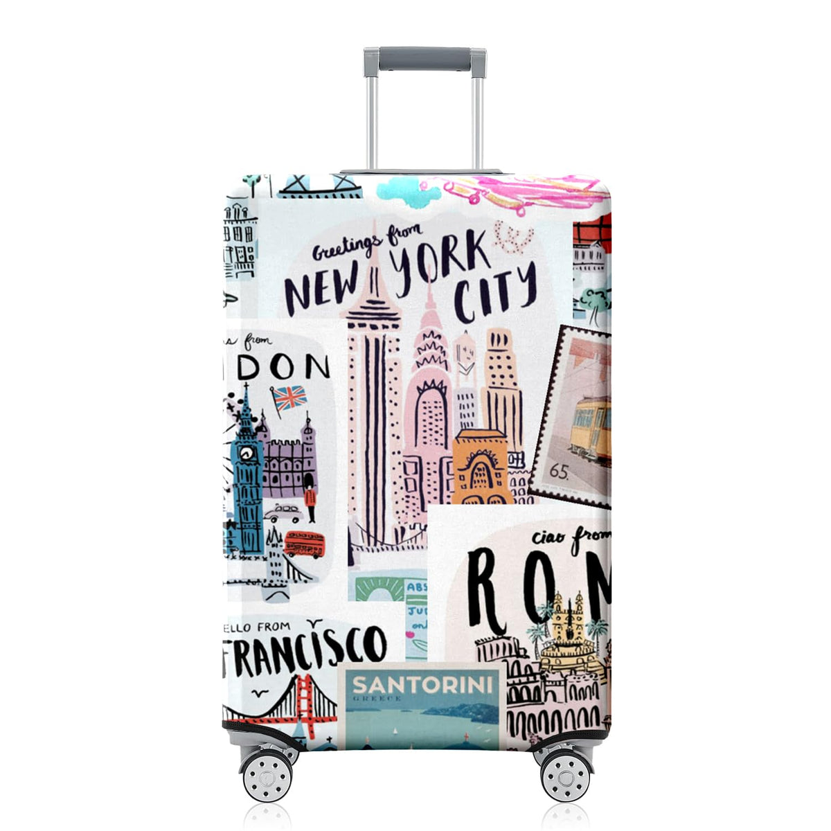 Fashion Accessory Travel Luggage Cover Fashion Girl Perfume and Lipstick and Heels Travel Suitcase Cover Anti-scratch Suitcase cover Fits 18-20 Inch