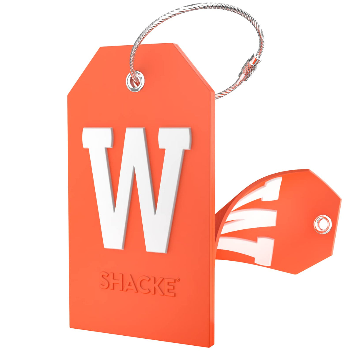 Shacke Initial Luggage Tag with Privacy Cover & Steel Loop (Aqua Teal, P)
