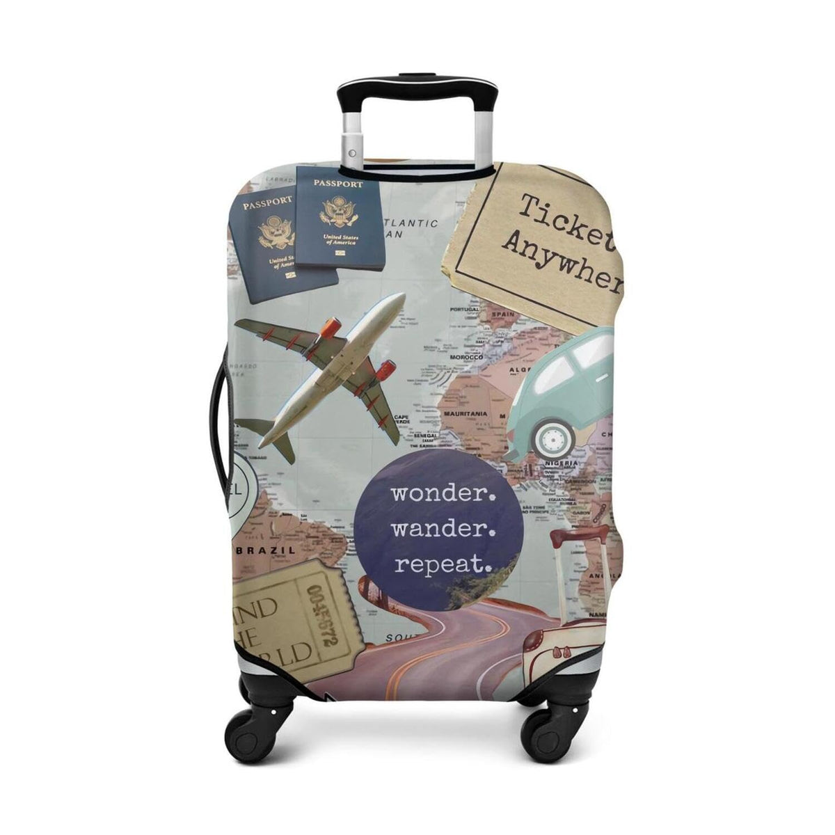 Fashion Accessory Travel Luggage Cover Fashion Girl Perfume and Lipstick and Heels Travel Suitcase Cover Anti-scratch Suitcase cover Fits 18-20 Inch