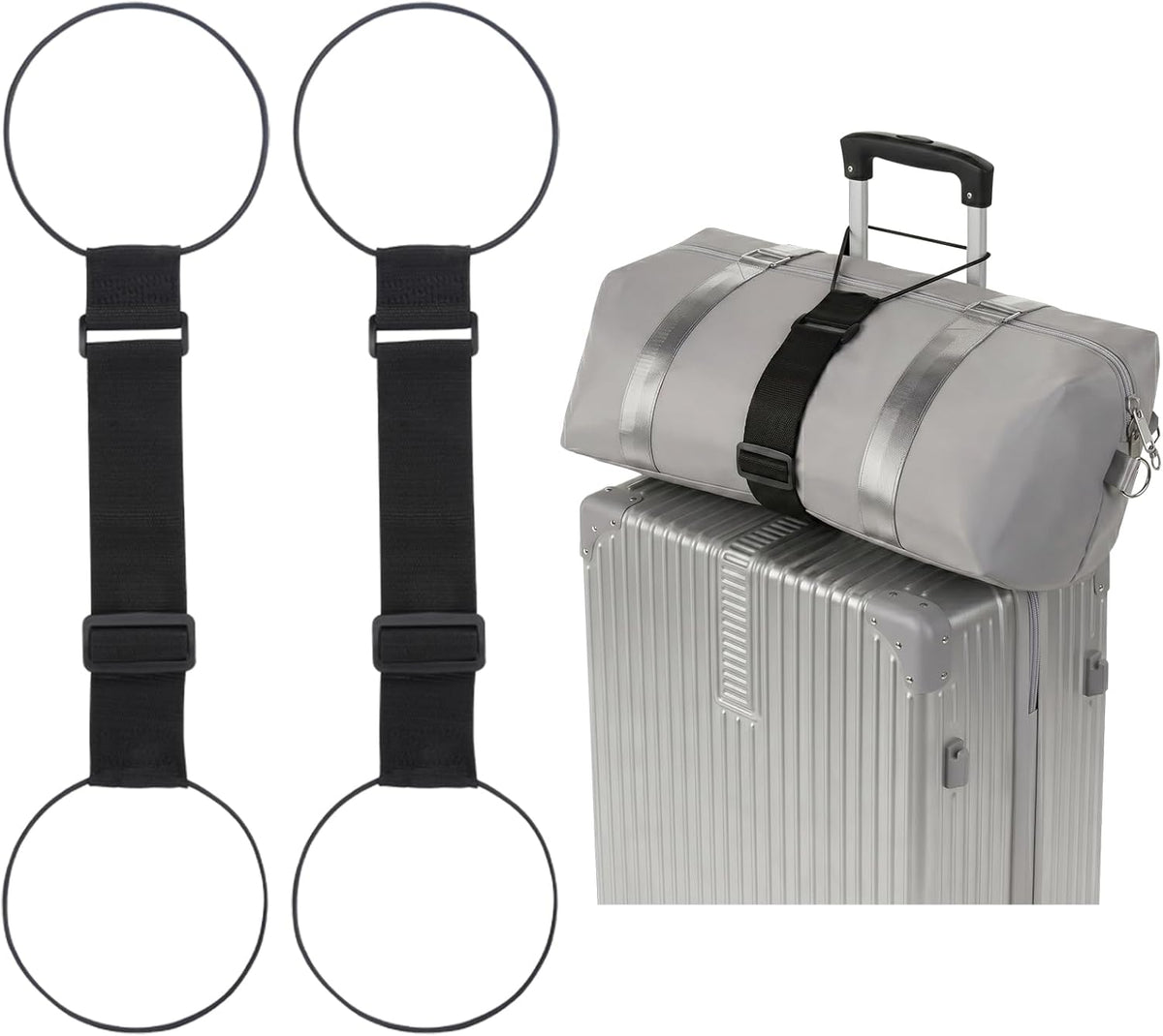6 Pack Adjustable Multi Use Luggage Connector Straps for Suitcases
