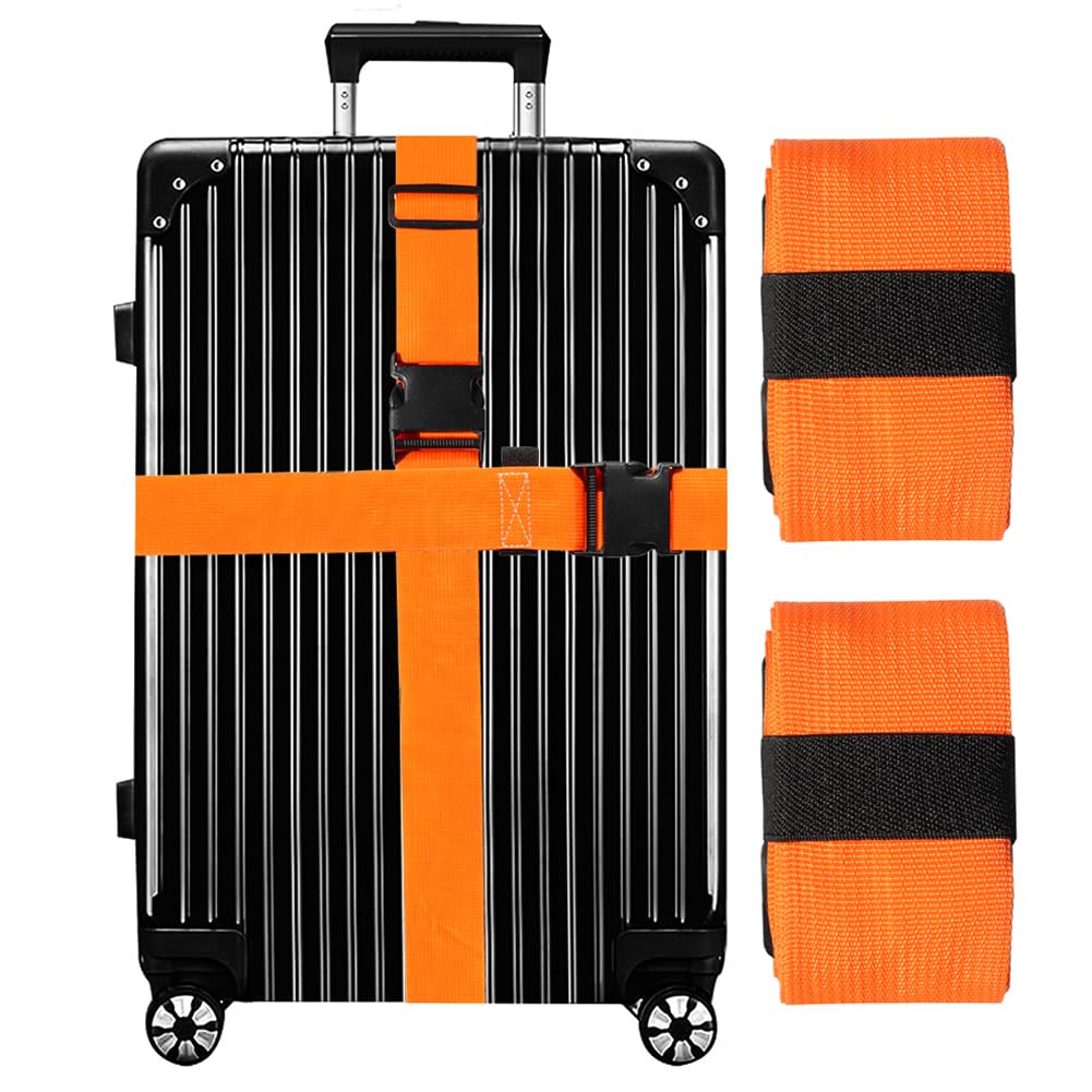 Luggage Straps for Suitcases TSA Approved-2 Pack Bright Personalized Luggage Belt Strap for Suitcase/Carry On Bag Luggage Accessories for Travel (Gradient)