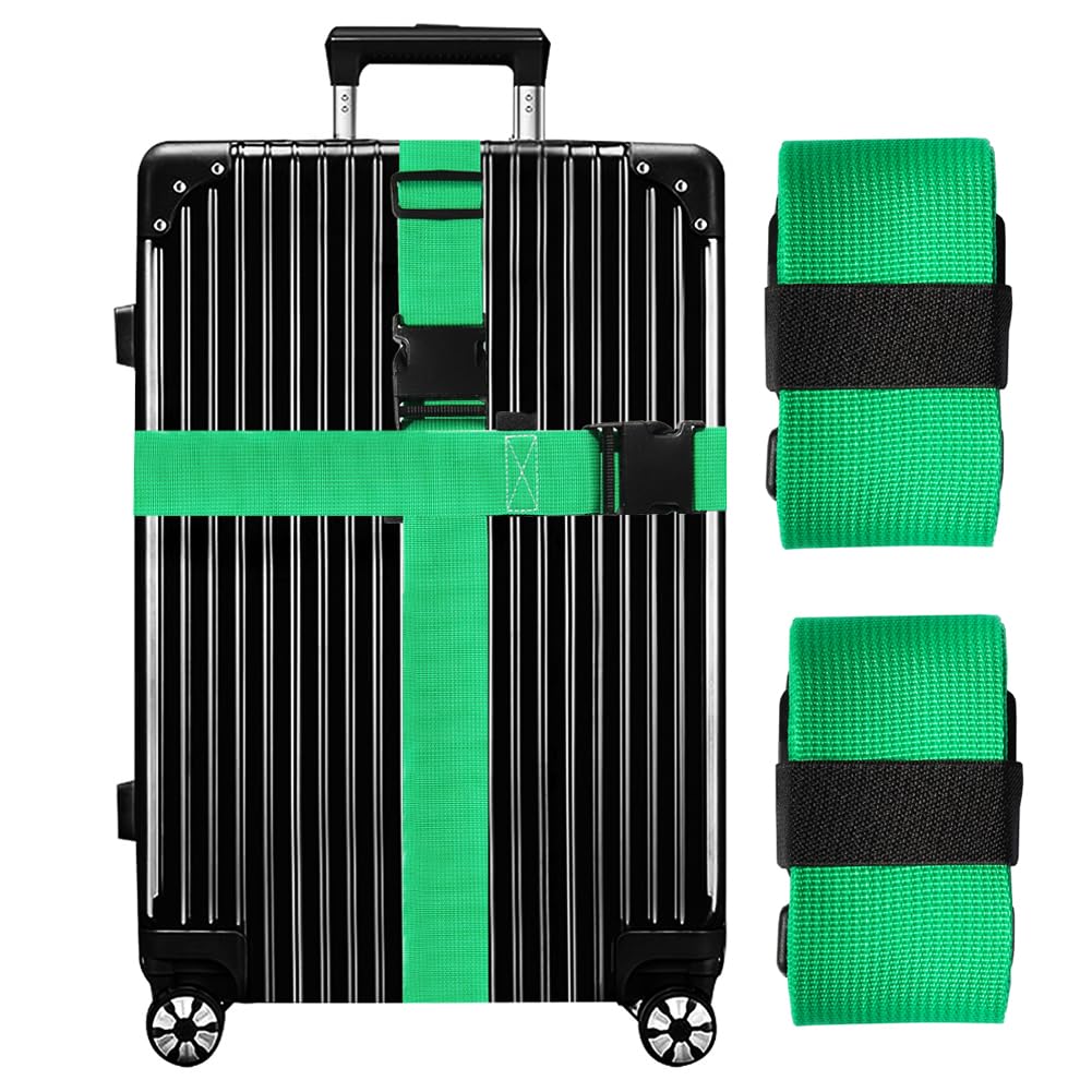 Luggage Straps for Suitcases TSA Approved-2 Pack Bright Personalized Luggage Belt Strap for Suitcase/Carry On Bag Luggage Accessories for Travel (Gradient)