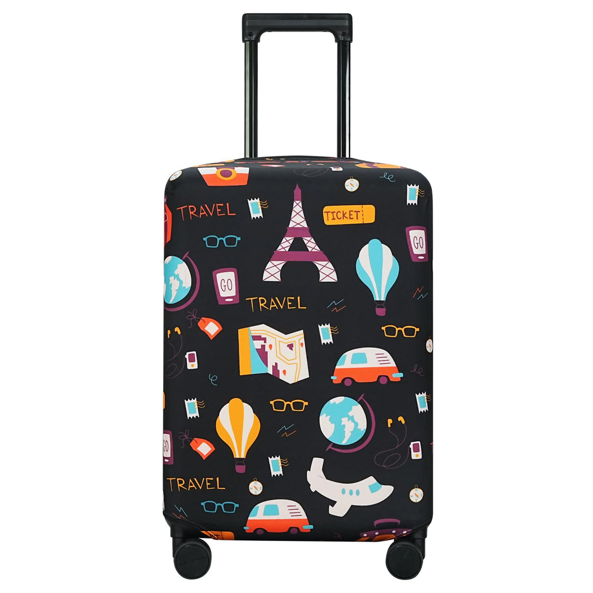 Explore Land Elastic Luggage Cover Suitcase Protector (Red Waltz, S)