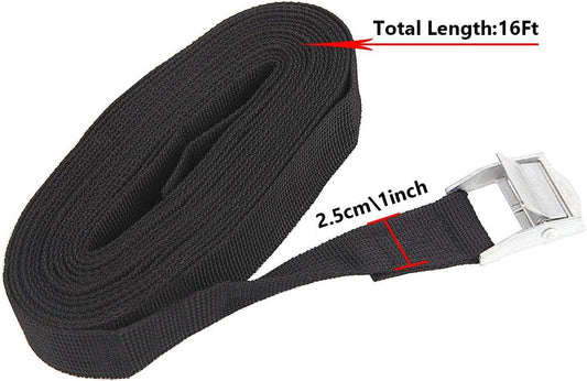 10 Pack Lashing Straps 16ft x 1" Tie Down Straps Cam Buckle Straps Heavy Duty Secure Straps up to 600 lbs for Kayak, Cargo, Luggage, Cinch, Canoe, Bicycles, Motorcycles, Truck