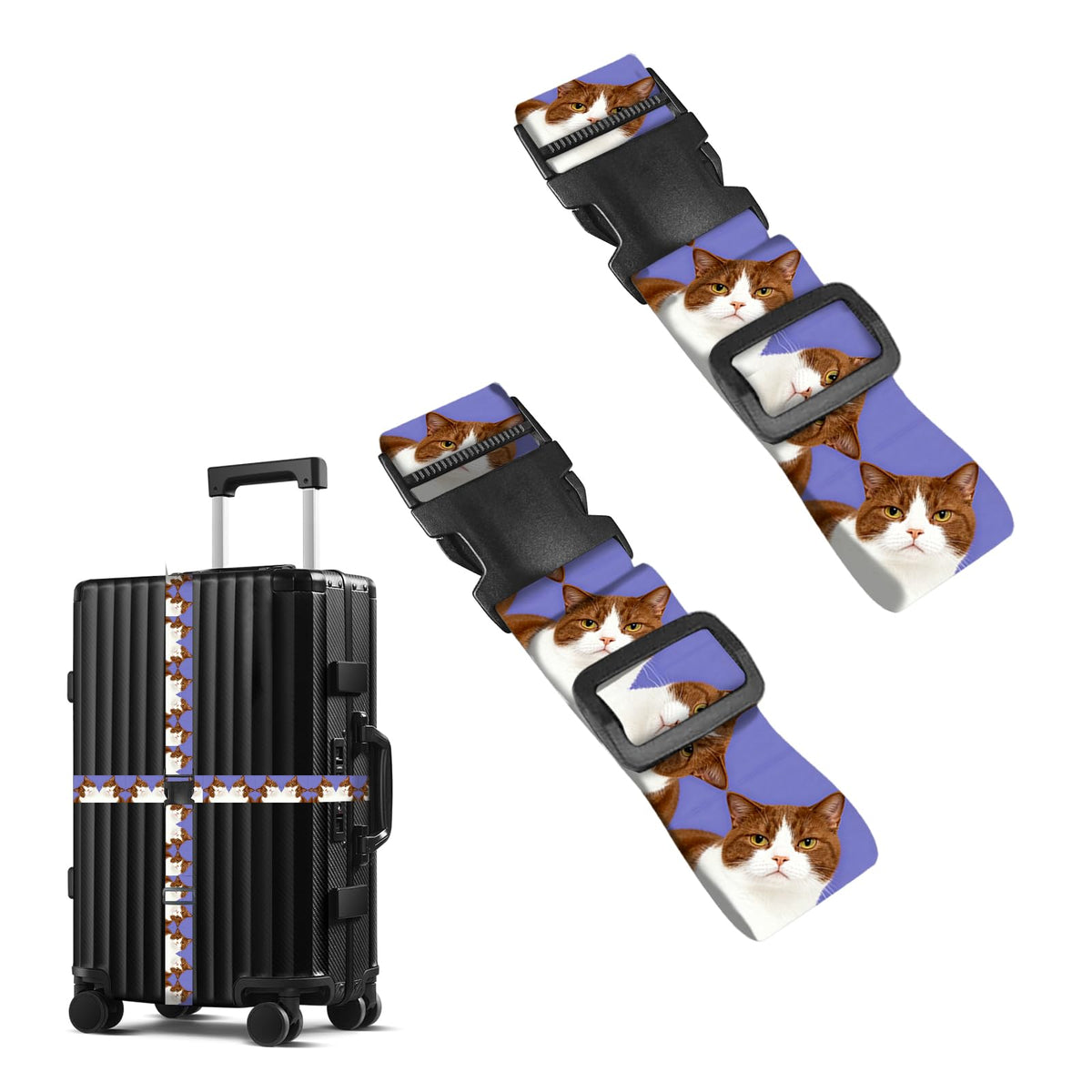 Nuxovilar Luggage Straps of 2 Set Blue Gold Fluid Art Pattern 1.96x90.5in