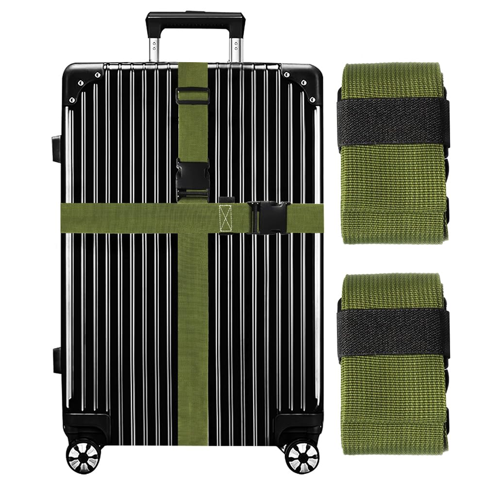 Luggage Straps for Suitcases TSA Approved-2 Pack Bright Personalized Luggage Belt Strap for Suitcase/Carry On Bag Luggage Accessories for Travel (Gradient)