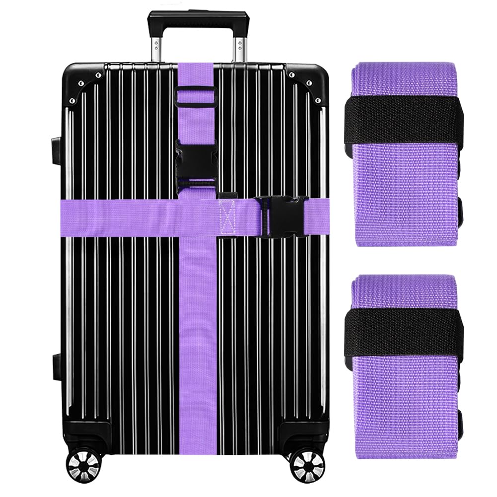 Luggage Straps for Suitcases TSA Approved-2 Pack Bright Personalized Luggage Belt Strap for Suitcase/Carry On Bag Luggage Accessories for Travel (Gradient)