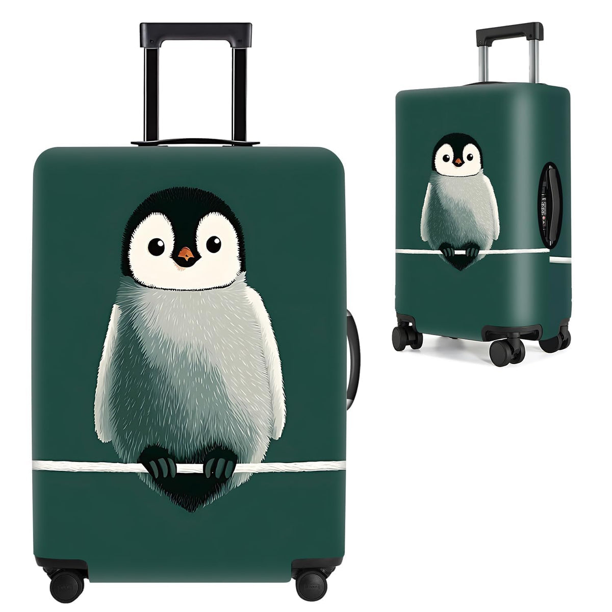 Cute Panda Luggage Cover – Bamboo Climbing Panda Suitcase Protector, Stretchable & Waterproof Travel Luggage Sleeve,M