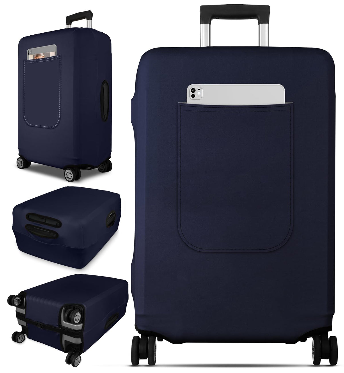 Slohif Luggage Cover for Suitcase Tsa Approved Protector - Luggage Sleeve Suit Case Cover Travel Stretch Large Baggage Case Protective Washable Fit 28-30 Inch Black