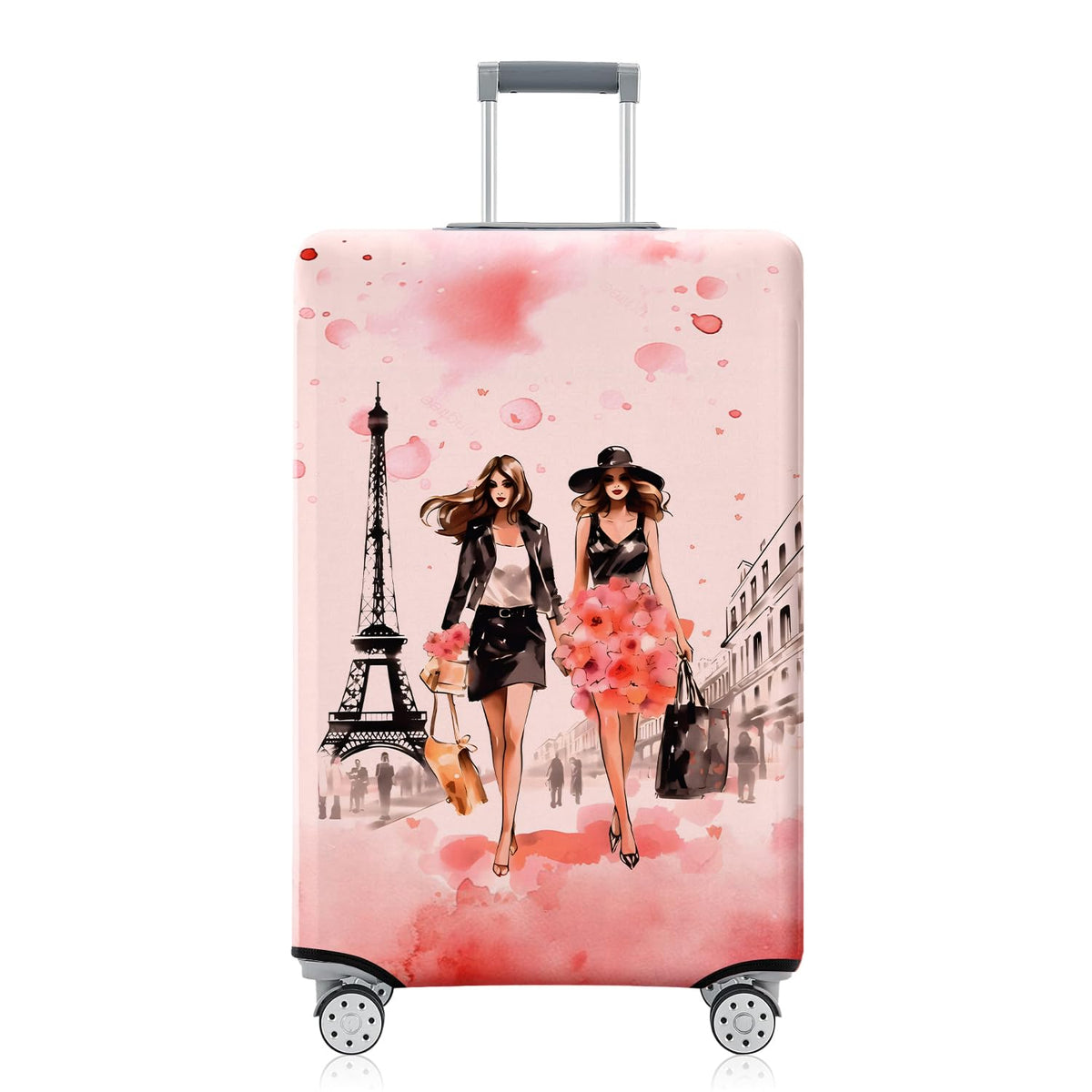 Fashion Accessory Travel Luggage Cover Fashion Girl Perfume and Lipstick and Heels Travel Suitcase Cover Anti-scratch Suitcase cover Fits 18-20 Inch