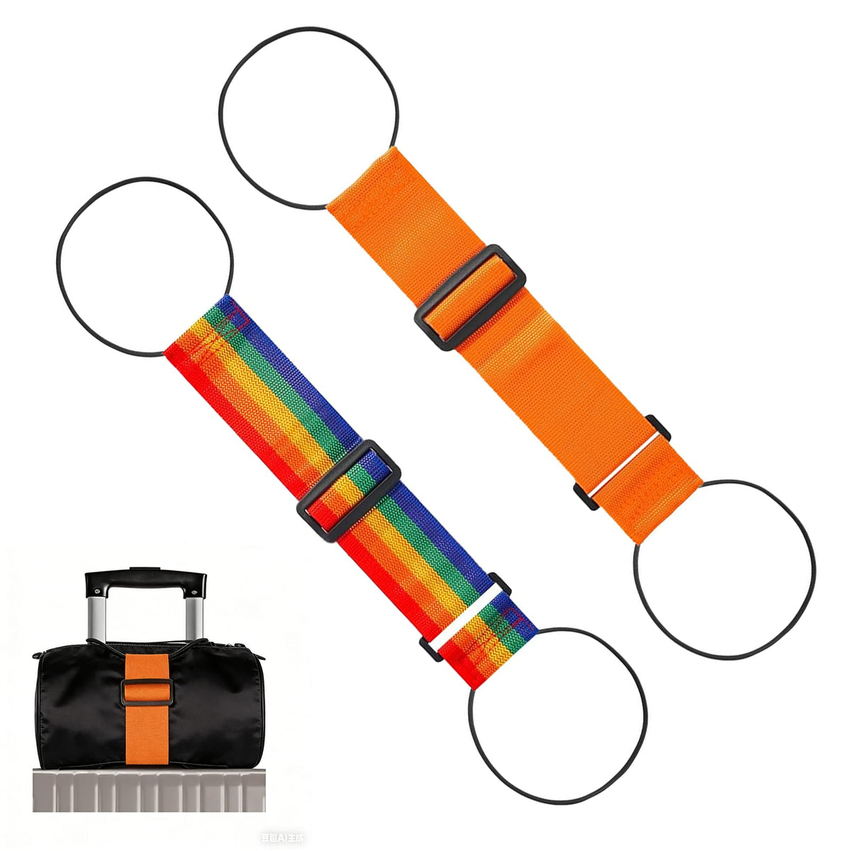 2 Pack Multi Use Strong Adjustable Luggage Connector Straps for Suitcases
