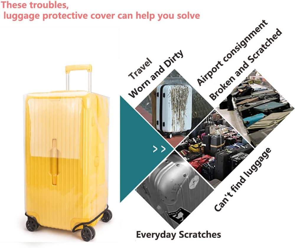 Luggage Cover Suitcase Cover Protector Luggage Protector Suitcase Cover Clear Trunk Luggage Covers for Suitcase (Transparent, 32inch)