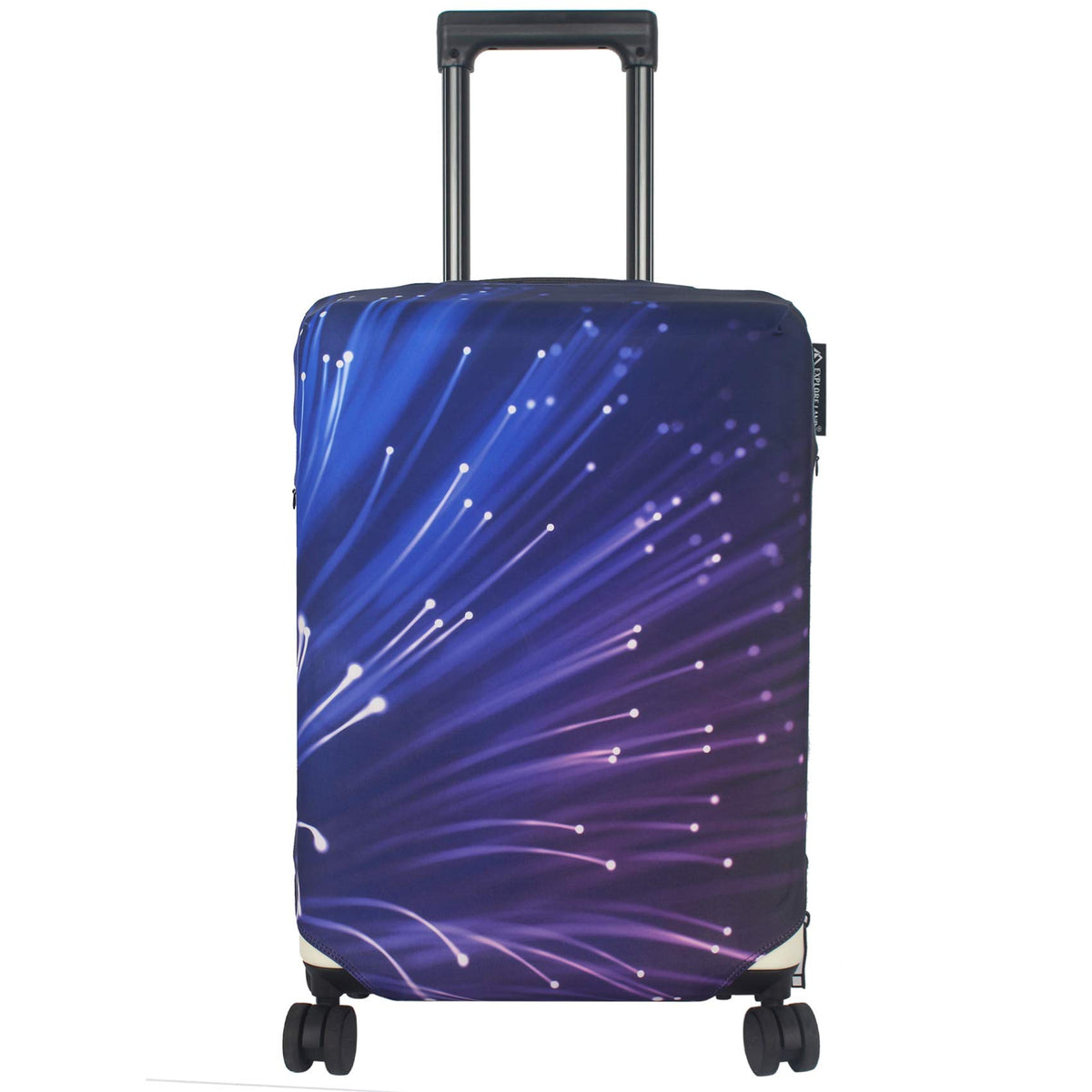 Explore Land Travel Luggage Cover Fits 23-26 inch Case (Fireworks, M)