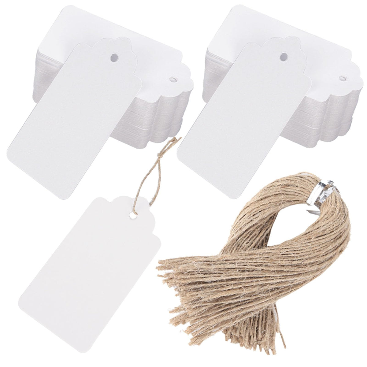 SALLYFASHION 100PCS Gift Tags with String Attached, Kraft Paper Hang Tags
