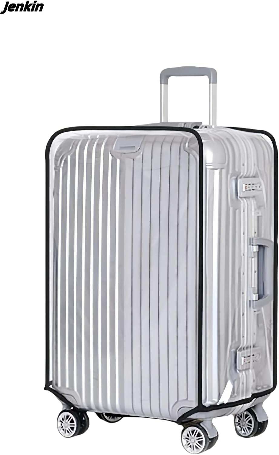 JenKin Luggage Protector Suitcase Cover PVC Waterproof Travel Suitcase Fits Most 20" to 30" (20" (13.8" L x 9.1" W x 20.9" H))