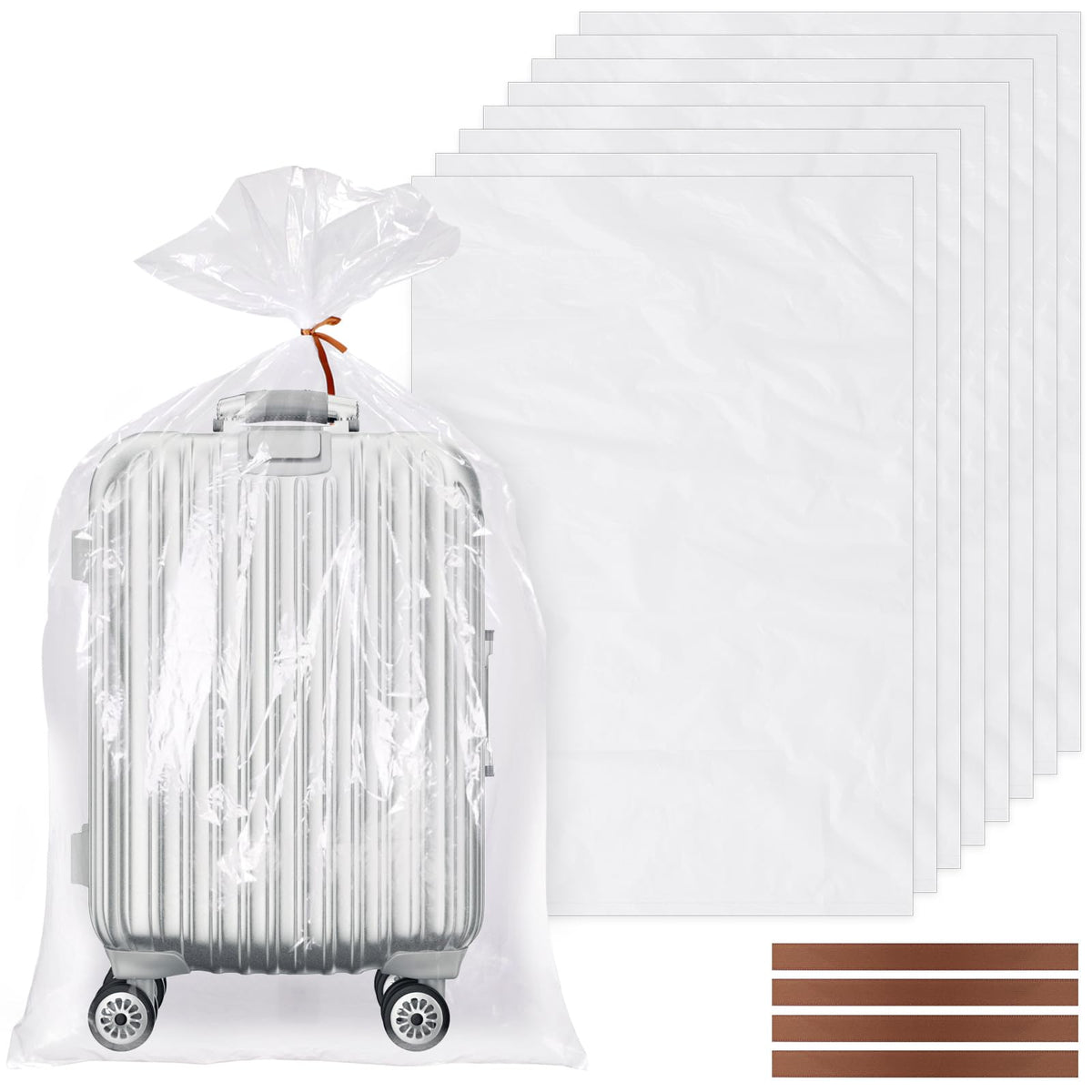 4 Pack Extra Large Clear Plastic Bags, 40" x 60" Large Storage Bags