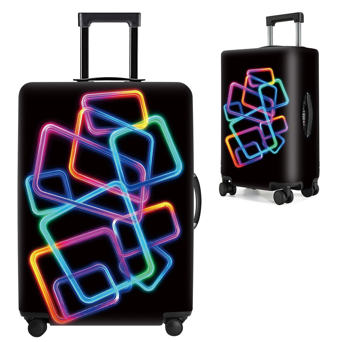 Cute Panda Luggage Cover – Bamboo Climbing Panda Suitcase Protector, Stretchable & Waterproof Travel Luggage Sleeve,M