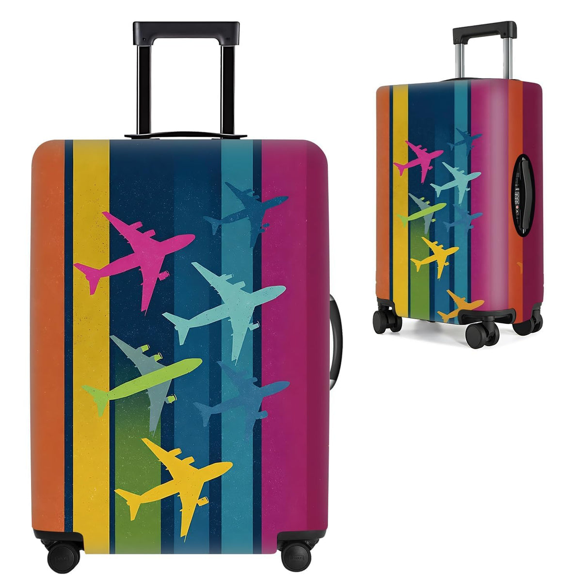 Cute Panda Luggage Cover – Bamboo Climbing Panda Suitcase Protector, Stretchable & Waterproof Travel Luggage Sleeve,M