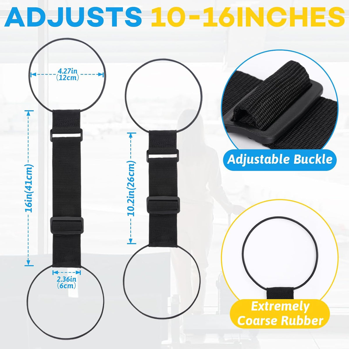 6 Pack Adjustable Multi Use Luggage Connector Straps for Suitcases