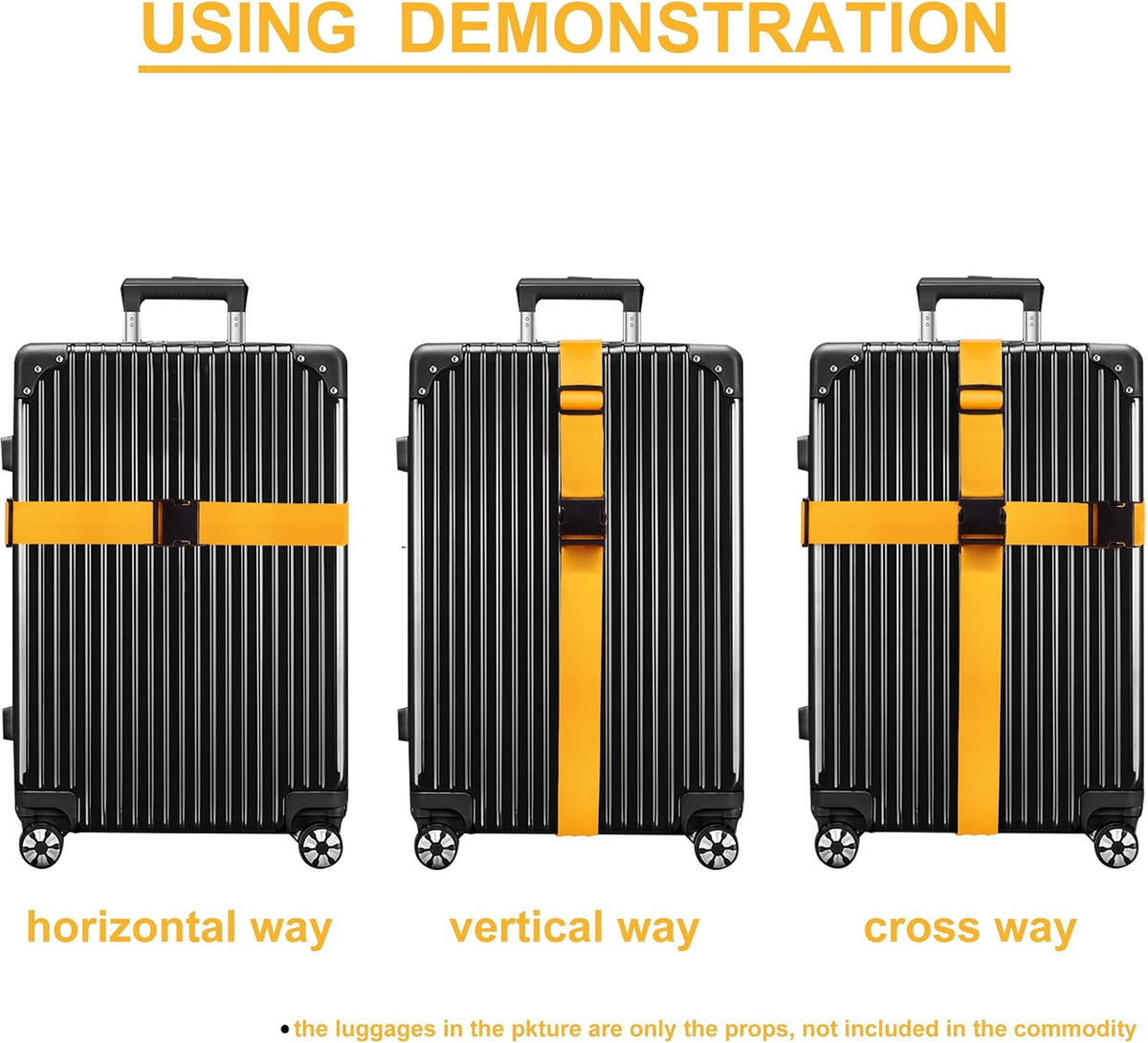 Chelmon Luggage Straps for Suitcases TSA Approved Travel Essentials 4 Pack