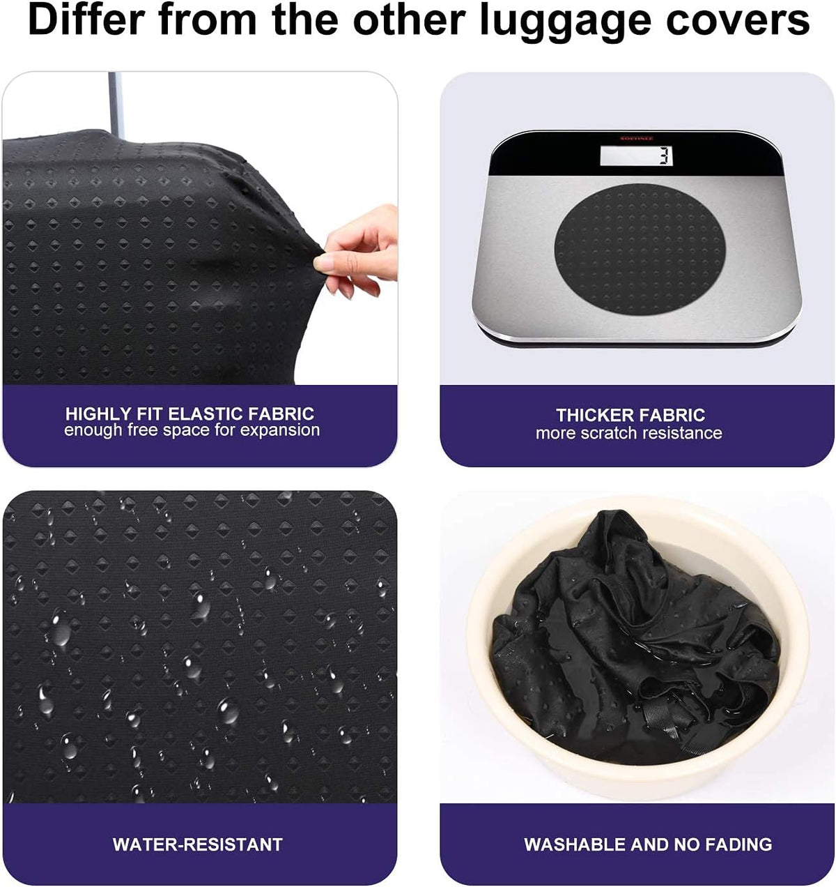 Travel Luggage Cover Protector, Washable Suitcase Protector Anti-scratch Spandex Baggage Covers Fits 23-25 Inch Luggage