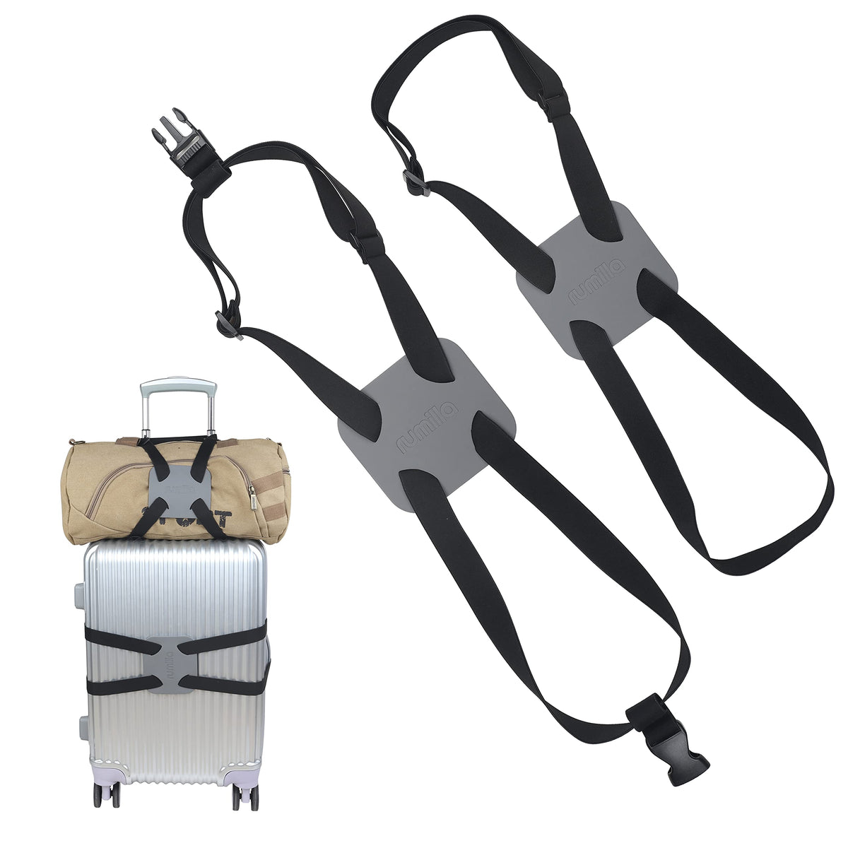 Luggage Straps Bag Bungee, Luggage Straps Suitcase Adjustable Belt,Add a Bag Easy to Travel Suitcase Elastic Strap Belt – (Black)