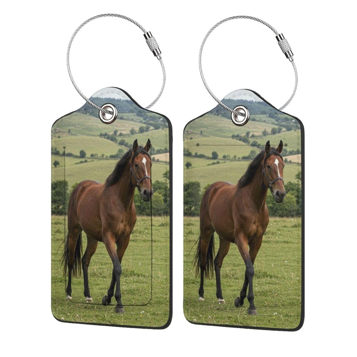 2 Pack Luggage Tags Travel American Flag Eagle PU Cute Leather Luggage Tag Name ID Labels with Privacy Cover Suitcases Women Men Girls Boys Fun Laggage Tags (American Eagle Flag)