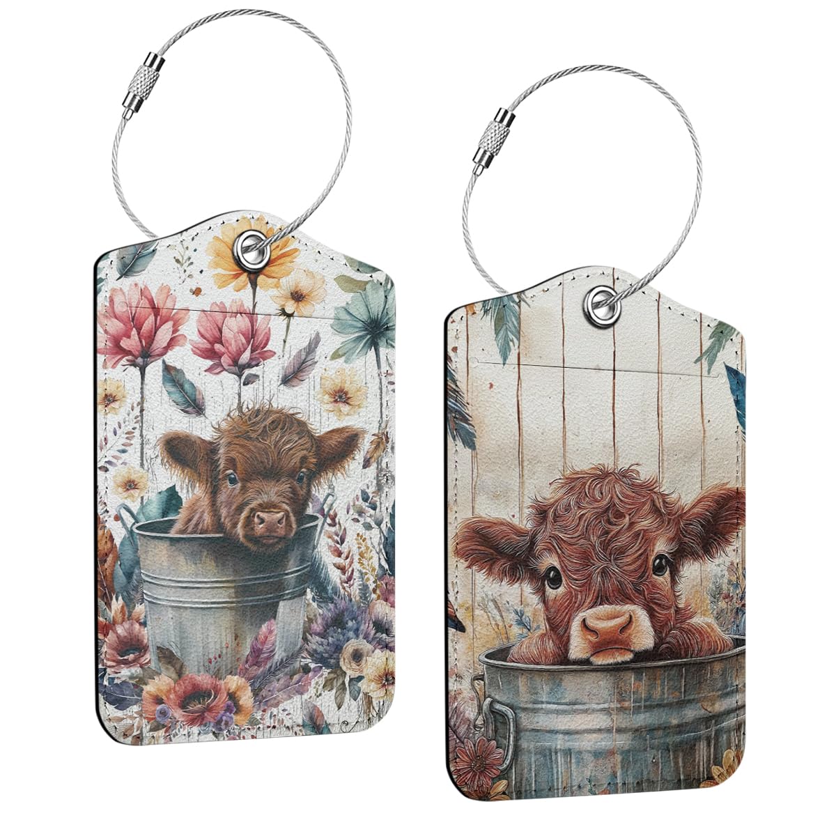 2 Pcs Funny Luggage Tag, Suitcase Tags with Privacy Flap and Metal Loop