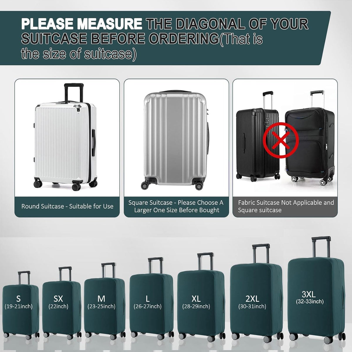 Travel Luggage Cover - Scratch-Resistant Fit 19-31 Inch, Avocado Green, XL(28-29 inch)
