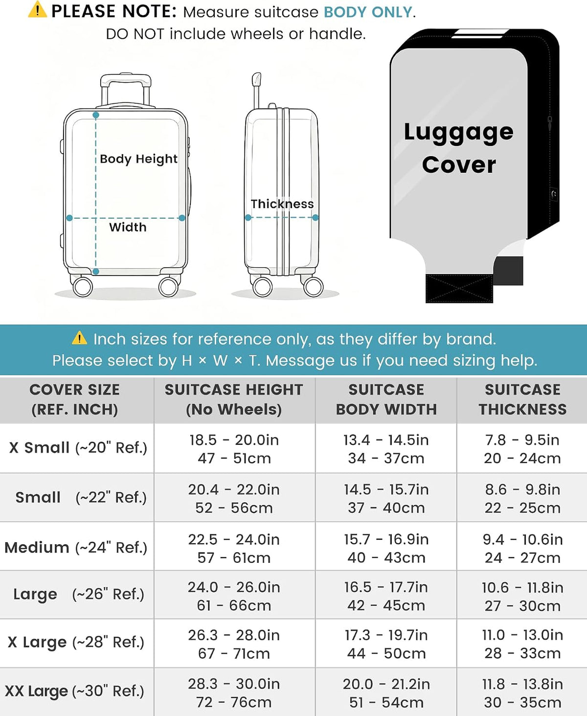 Travelkin Clear Luggage Cover For Suitcase, TPU Suitcase Cover Protector