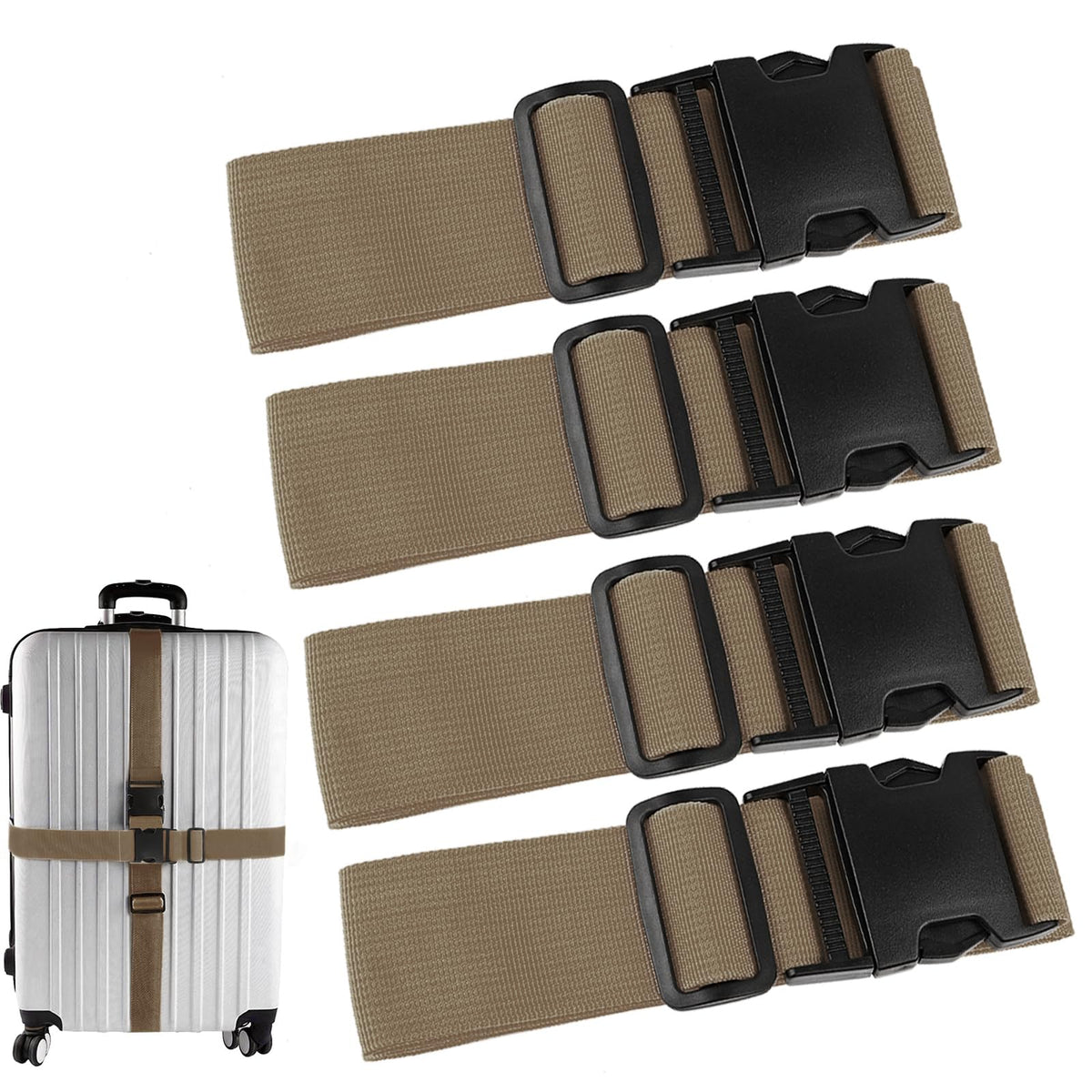 80In Luggage Straps for Suitcase Travel Belt Accessories, 2 Pack Light Blue