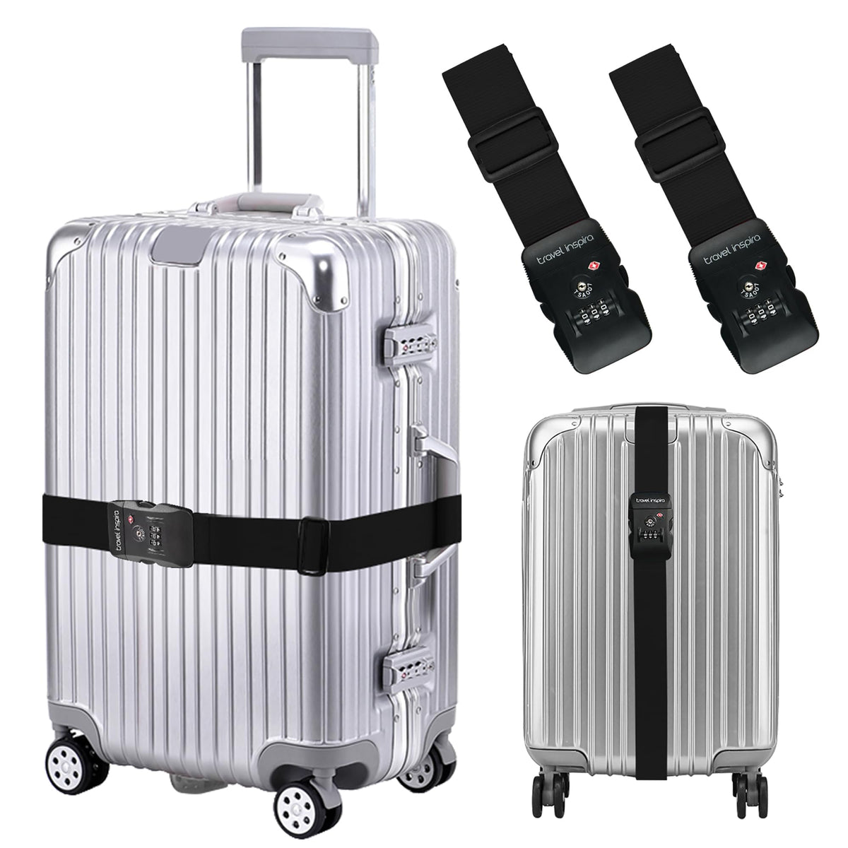 Travel Inspira Luggage Straps for Suitcases with TSA Lock