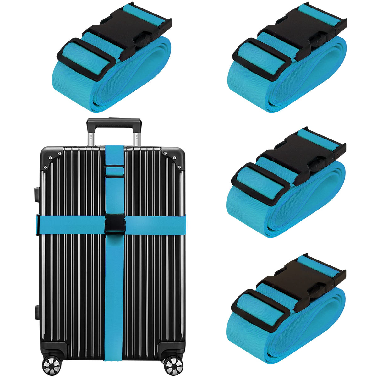 Chelmon Luggage Straps for Suitcases TSA Approved Travel Essentials 4 Pack