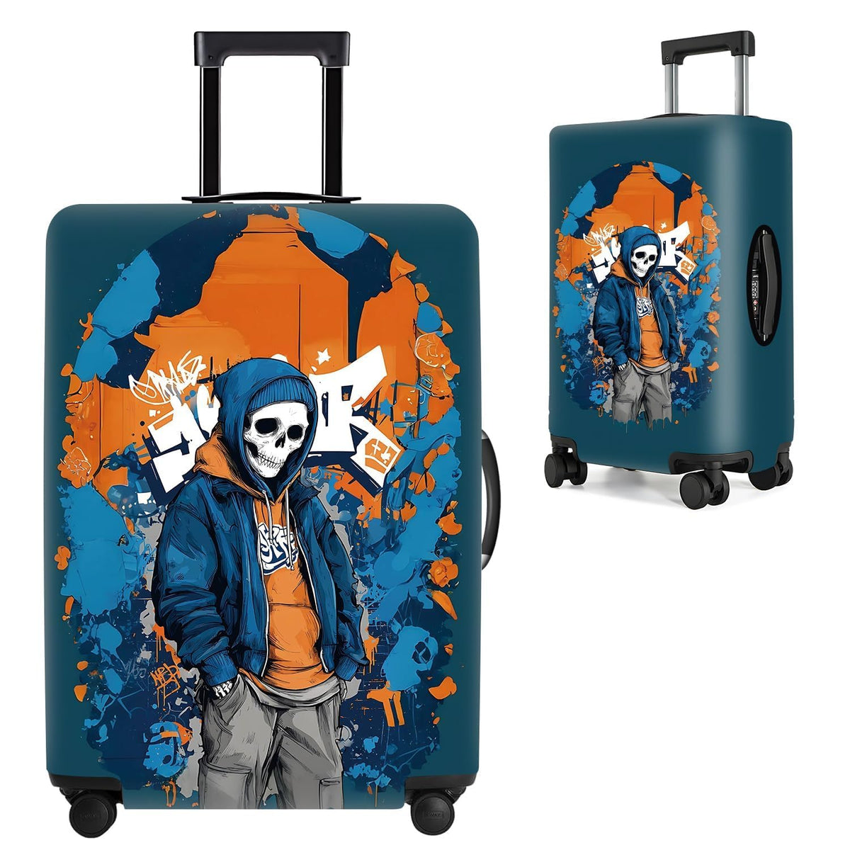 Cute Panda Luggage Cover – Bamboo Climbing Panda Suitcase Protector, Stretchable & Waterproof Travel Luggage Sleeve,M