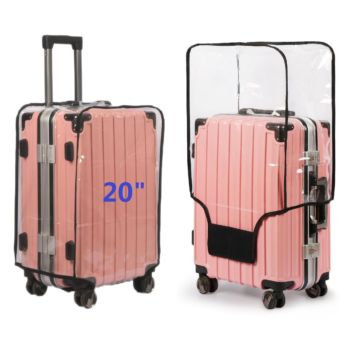 Clear PVC Suitcase Cover Protectors Thicken Luggage Cover Protector Full Transparent Waterproof Wheeled Dustproof Luggage Sleeve Protector 26"