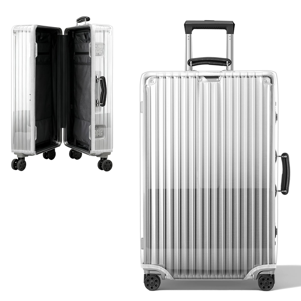 Transparent PVC Suitcase Cover, No Disassembly Required Clear Luggage Protector Suitcase Cover